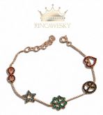 PULSEIRA AMOR ETERNO COM 5 PINGENTES COM 130 STRASS