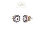 BRINCO OLHO GREGO COM RESINA E 30 PEDRAS DE STRASS
