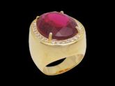 anel largo oval cristal lapidado
